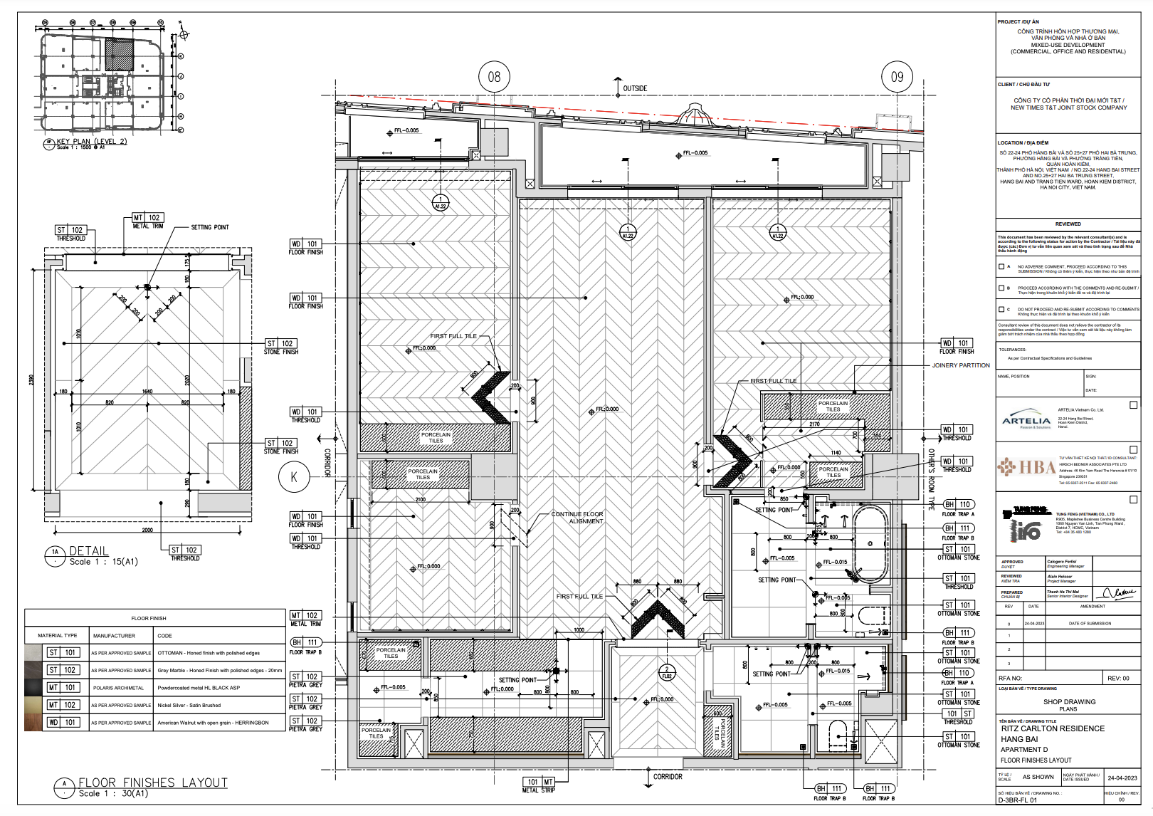 The Ritz Carlton Mix-used Building technical drawing